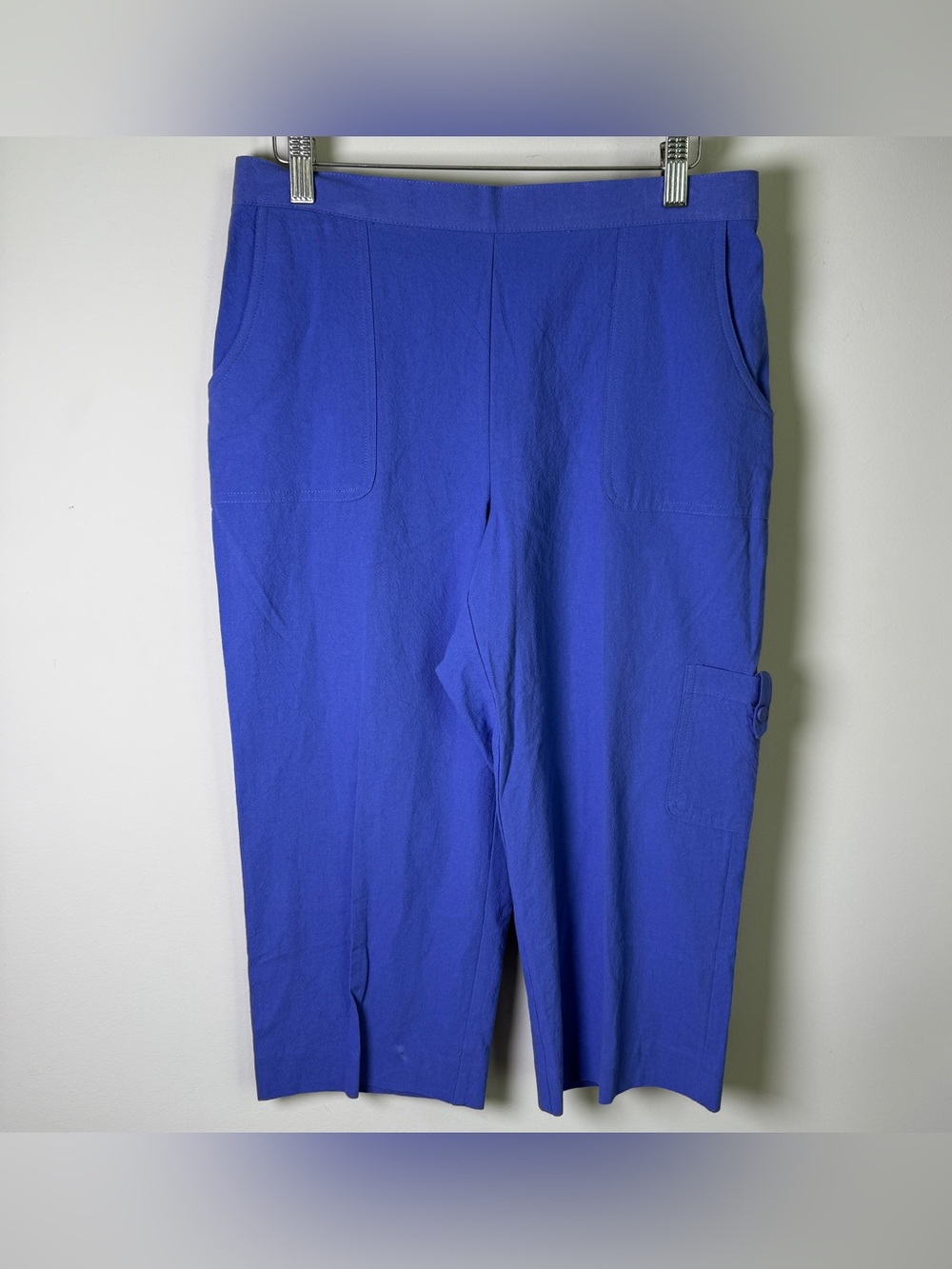 Alfred Dunner Violet Blue Capri Pants NWT Cotton Comfort Waist Coastal Grandma 8